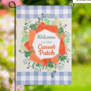 Welcome to the Carrot patch Spring Easter Garden Flag 12.5x31.75" NEW